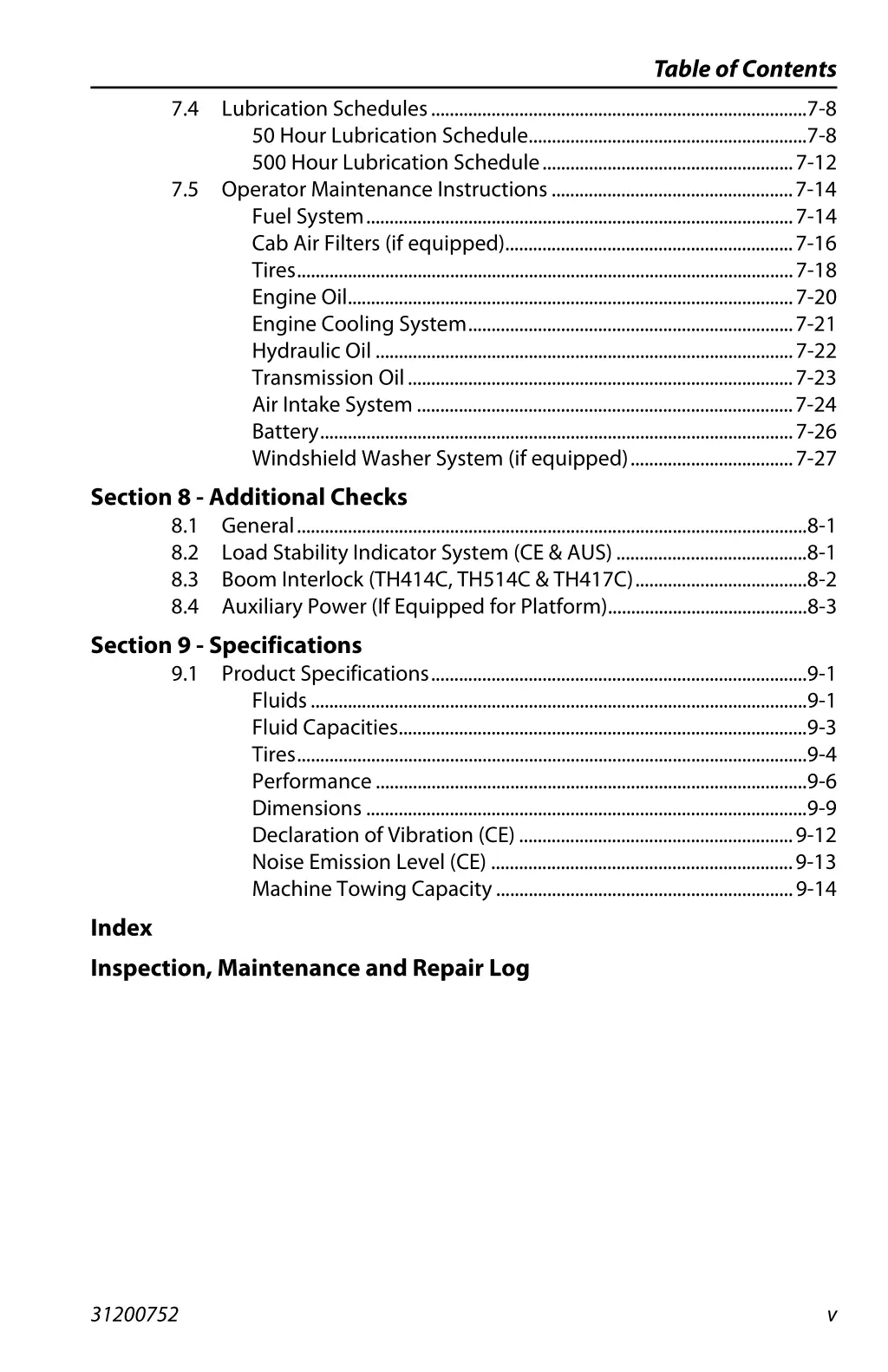 table of contents 3