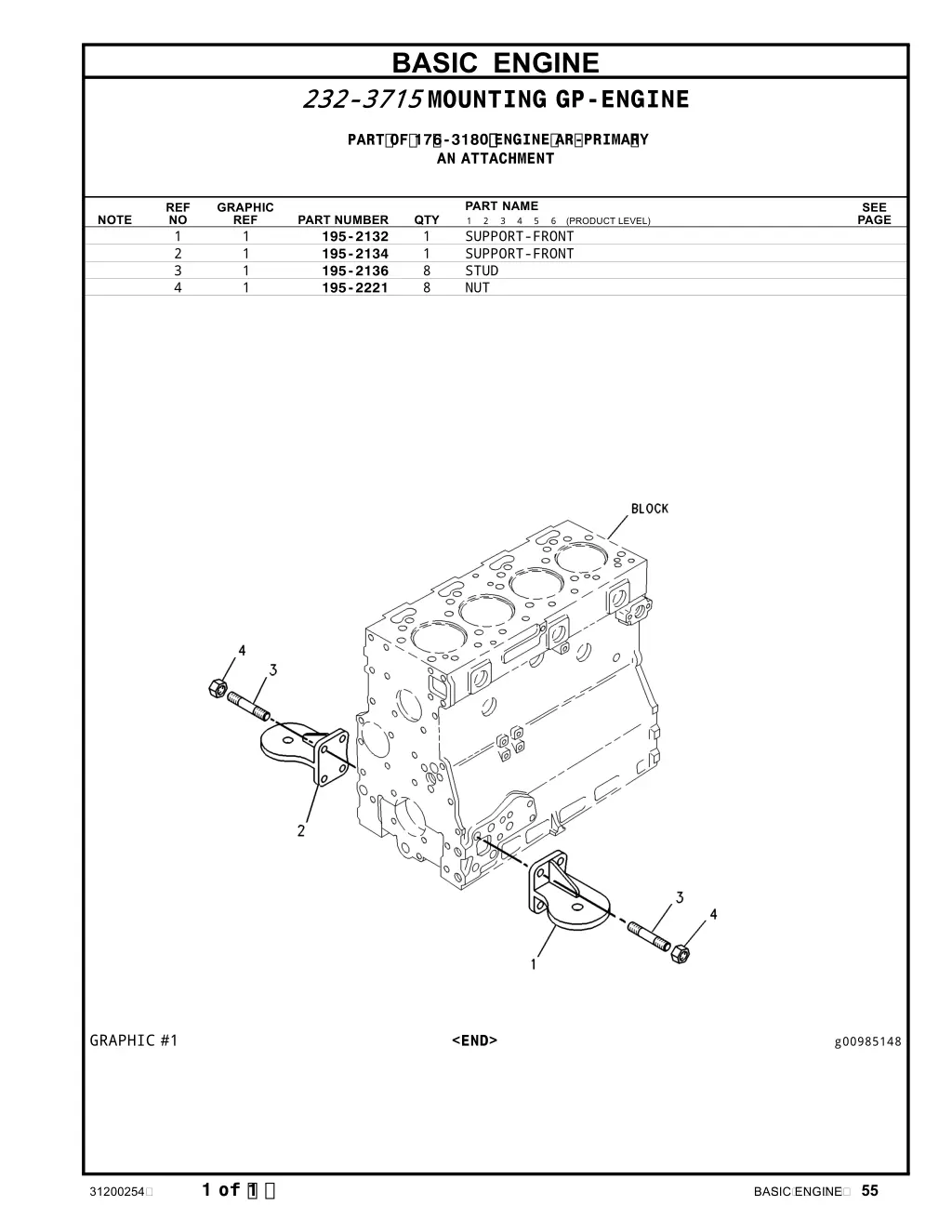 basic engine 232 3715 mounting gp engine