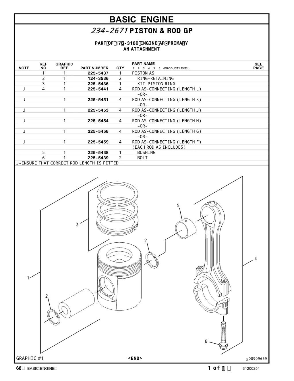 basic engine 234 2671 piston rod gp