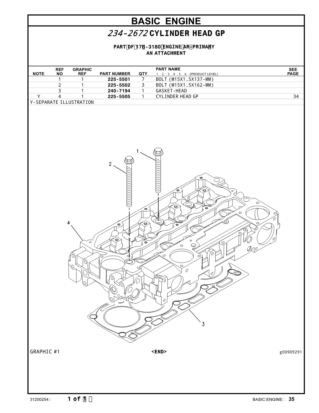 basic engine 234 2672 cylinder head gp