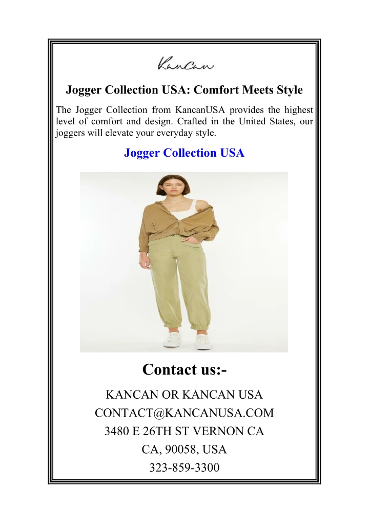 jogger collection usa comfort meets style