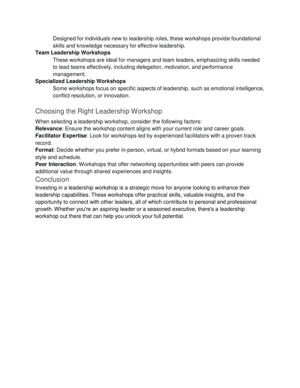 designed for individuals new to leadership roles