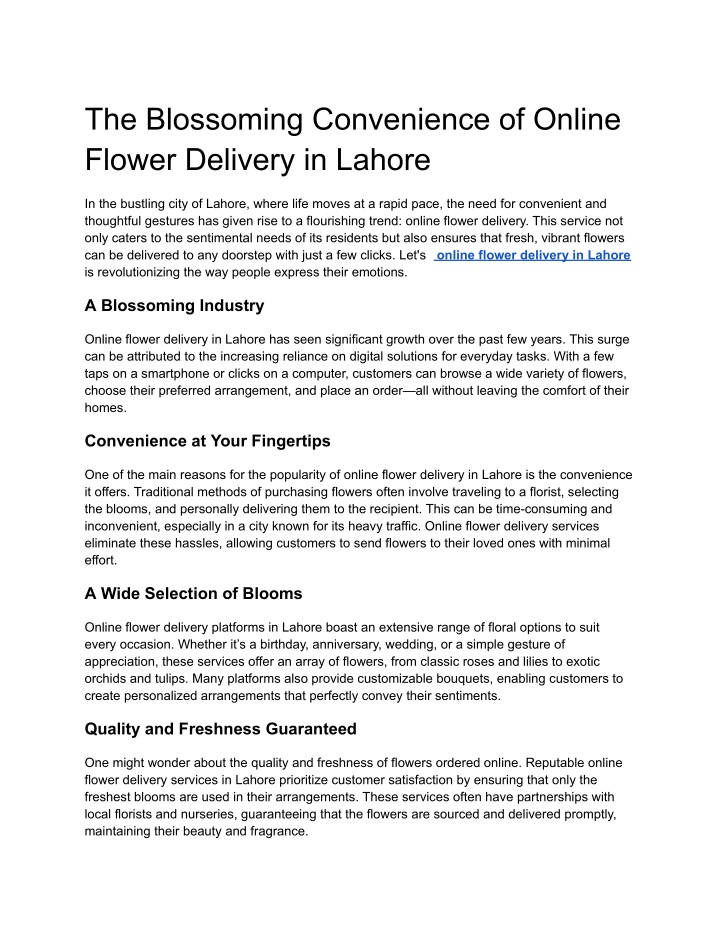 the blossoming convenience of online flower