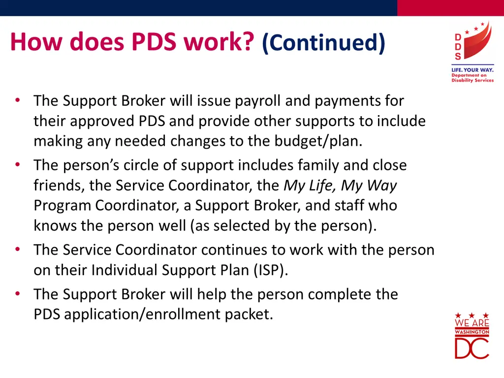 how does pds work continued