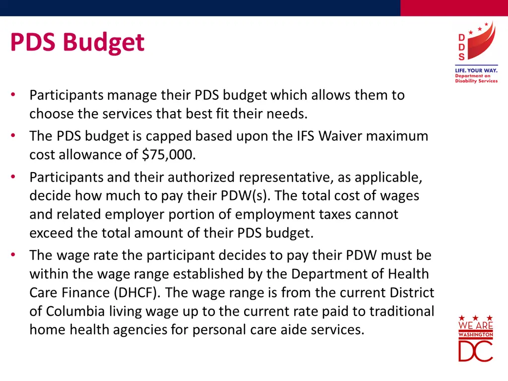 pds budget