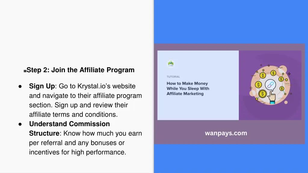 step 2 join the affiliate program