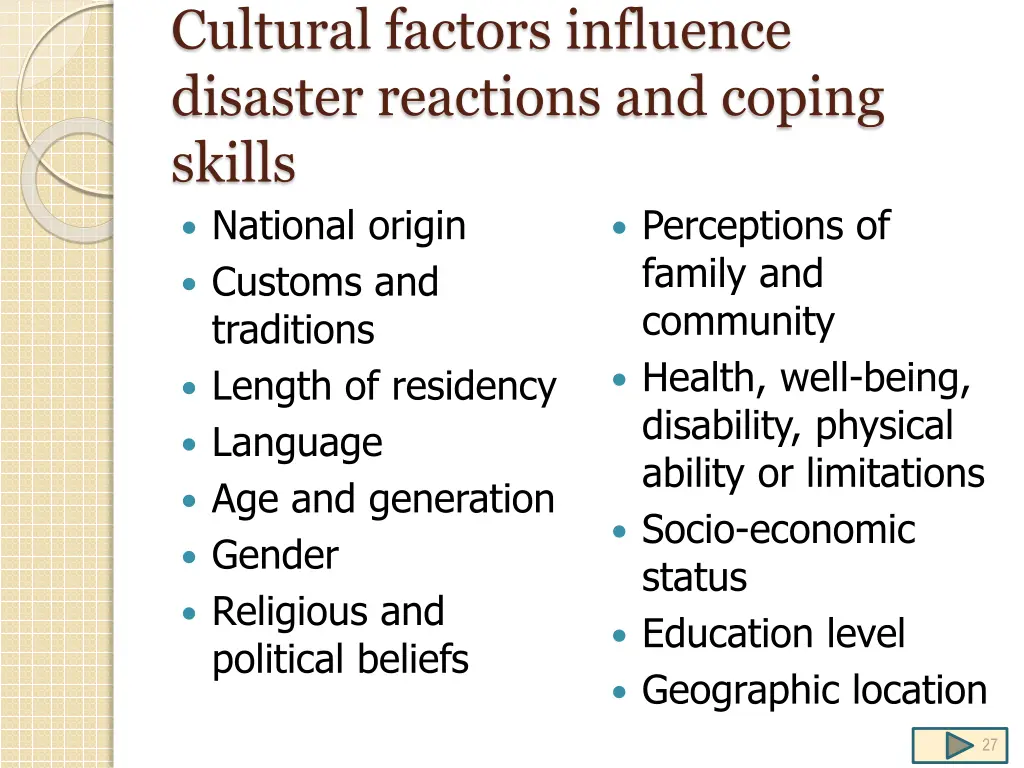 cultural factors influence disaster reactions