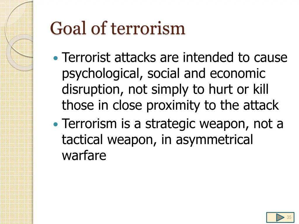 goal of terrorism