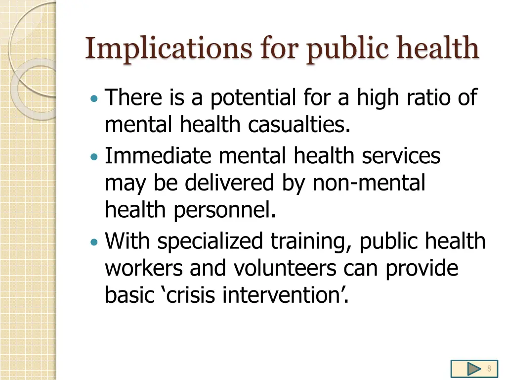 implications for public health