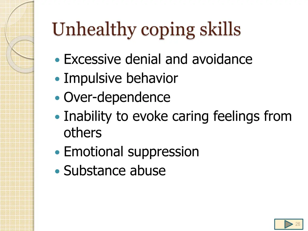 unhealthy coping skills