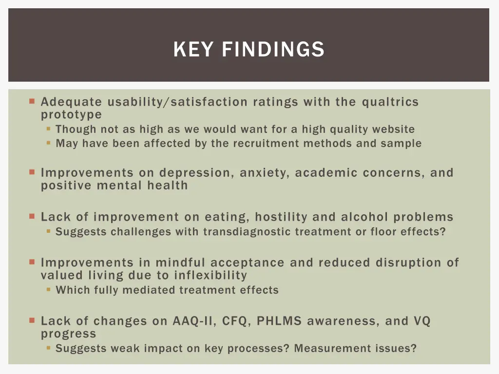 key findings