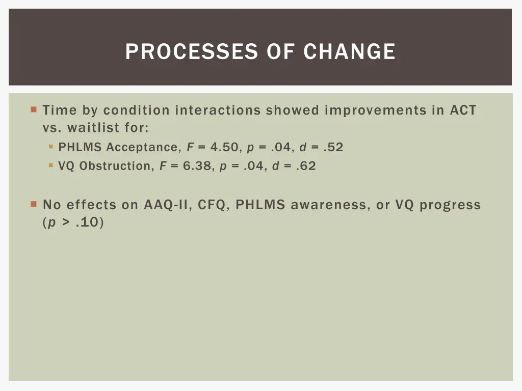 processes of change