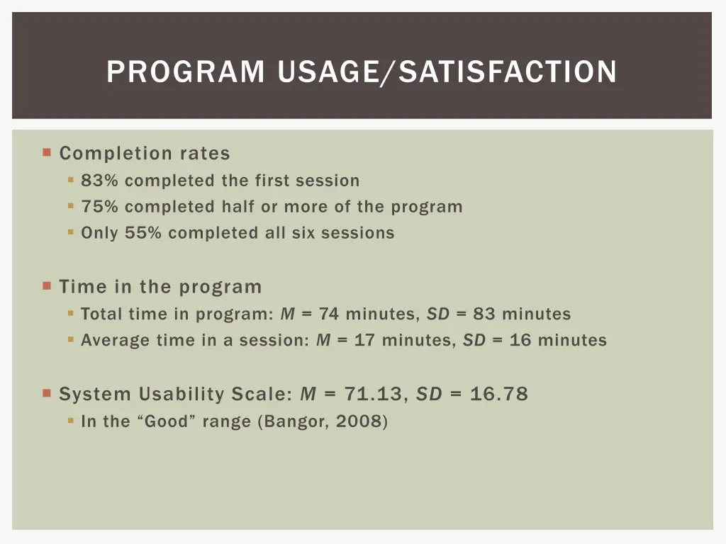 program usage satisfaction