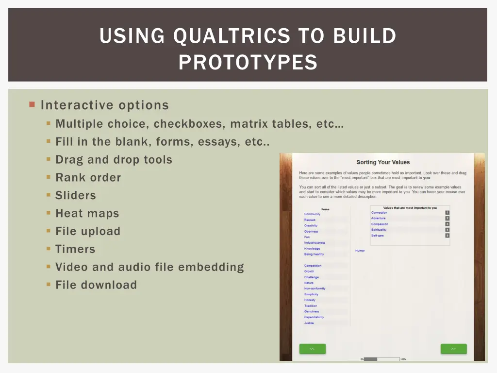 using qualtrics to build prototypes