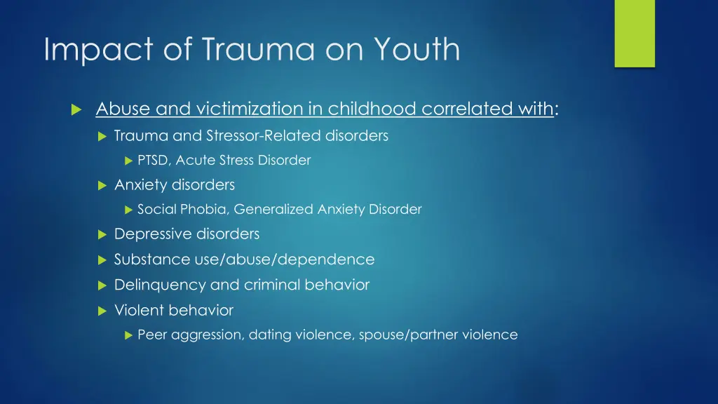 impact of trauma on youth