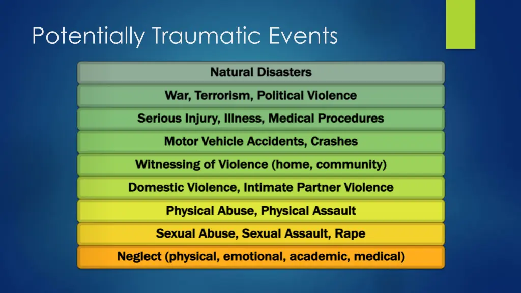 potentially traumatic events