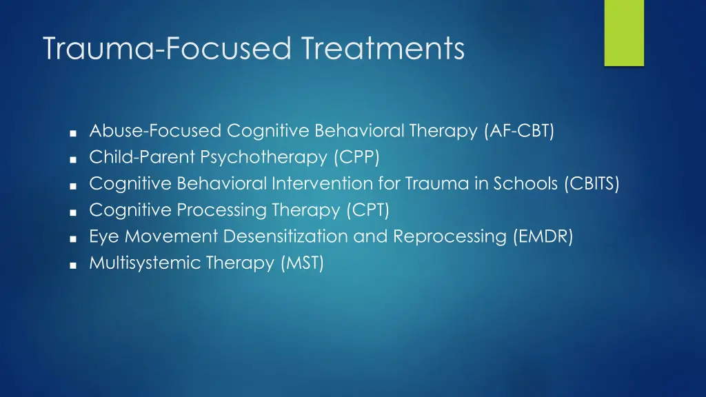 trauma focused treatments 1