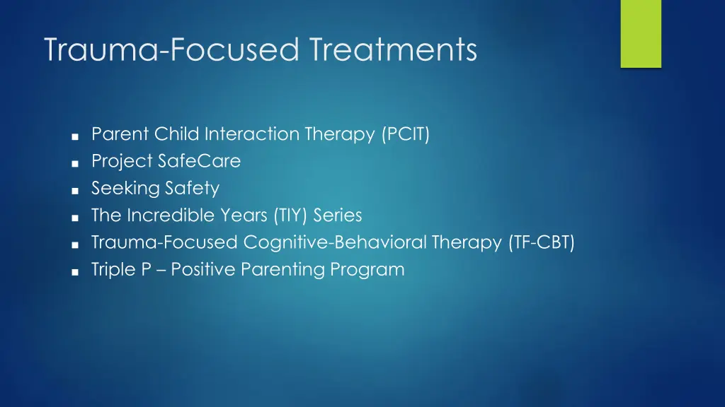 trauma focused treatments 2