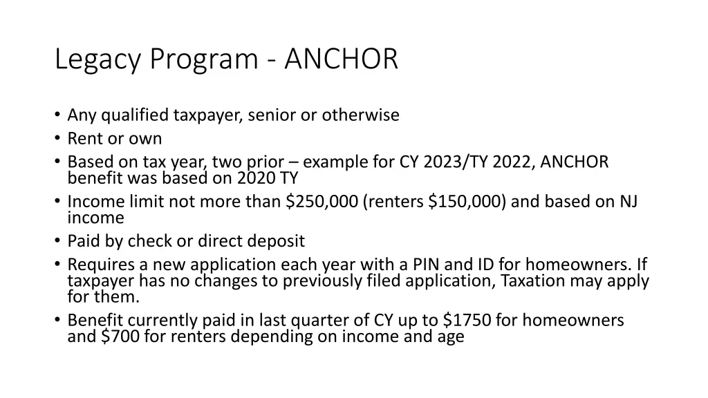 legacy program anchor