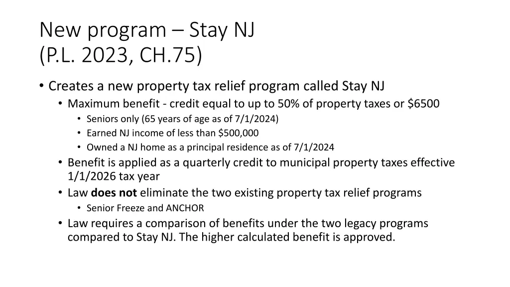 new program stay nj p l 2023 ch 75