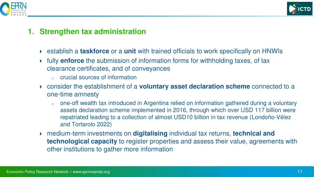 1 strengthen tax administration