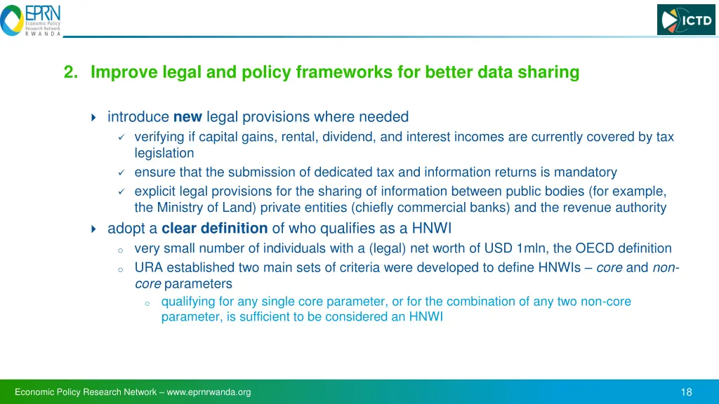 2 improve legal and policy frameworks for better