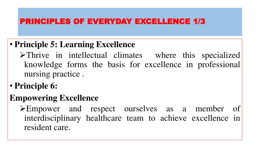 principles of everyday excellence 1 3 principles 1