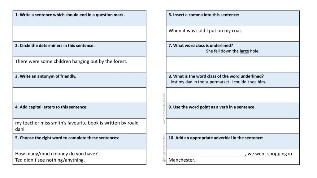 1 write a sentence which should end in a question 1