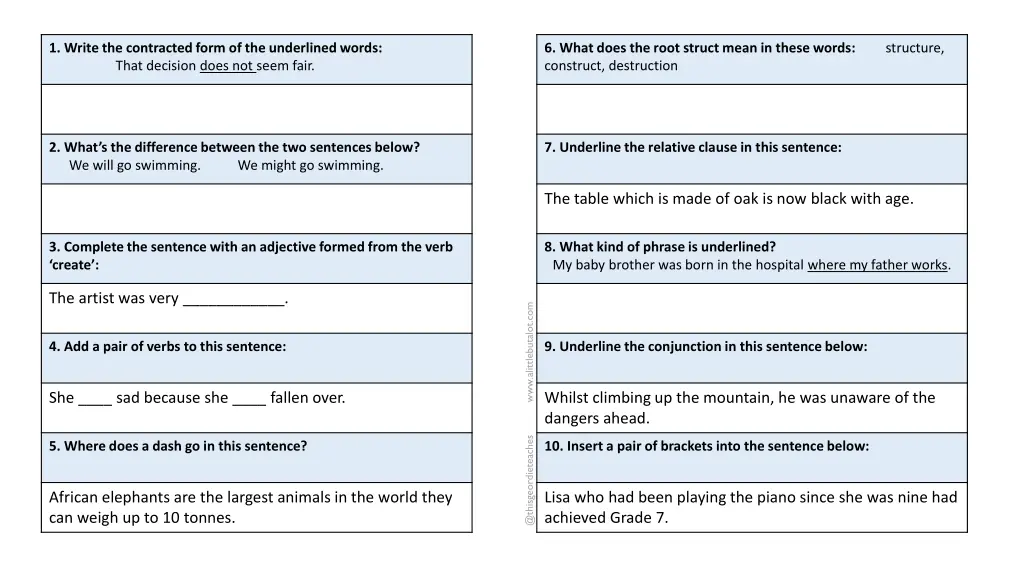 1 write the contracted form of the underlined