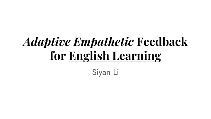 adaptive empathetic feedback for english learning