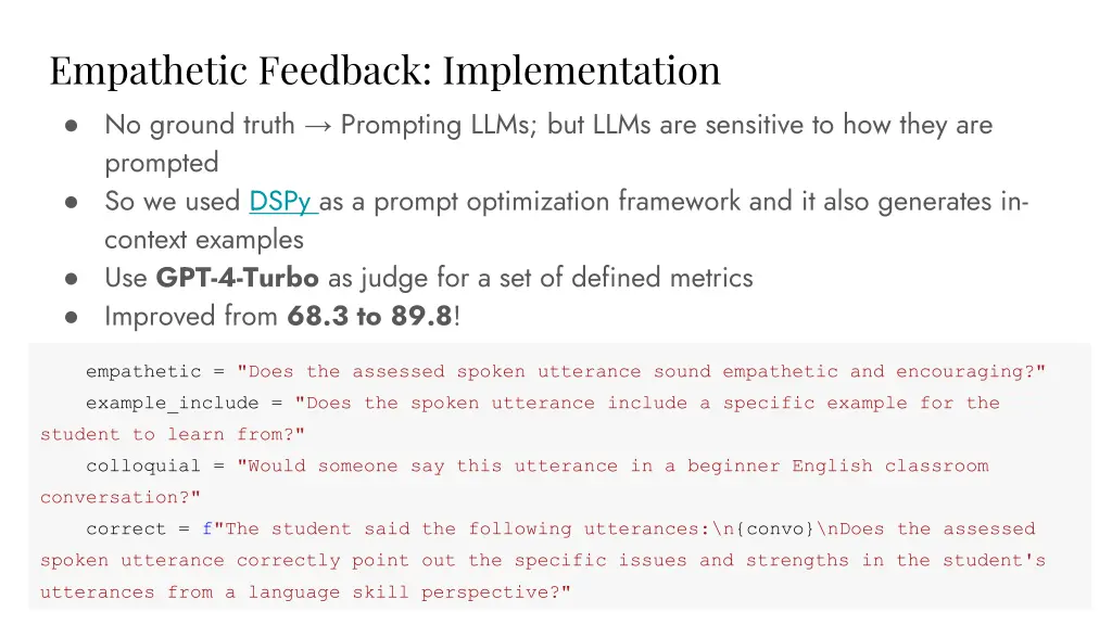 empathetic feedback implementation no ground