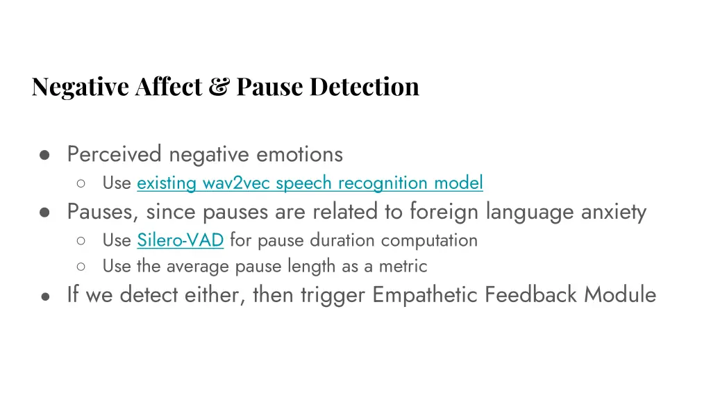 negative affect pause detection