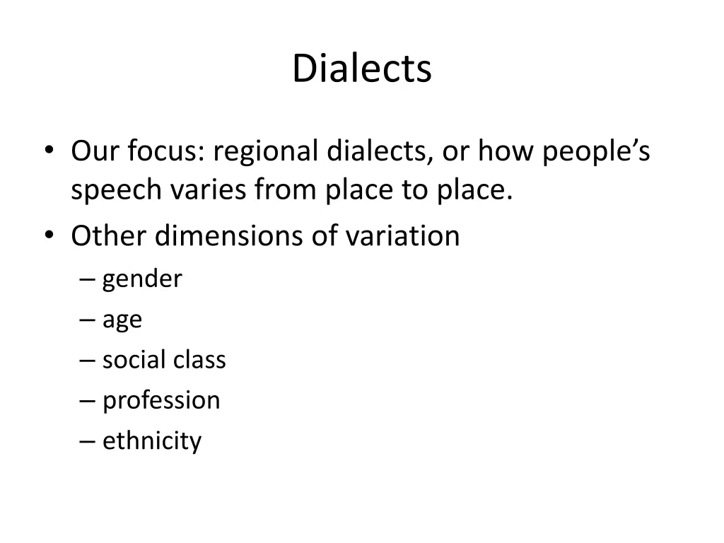 dialects