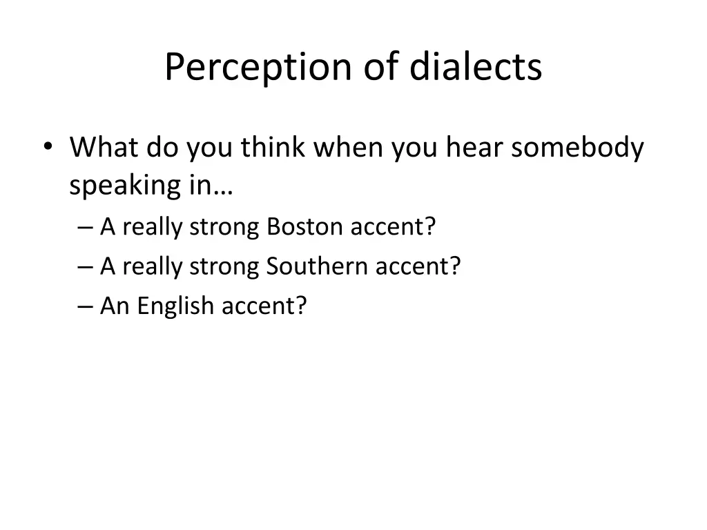 perception of dialects