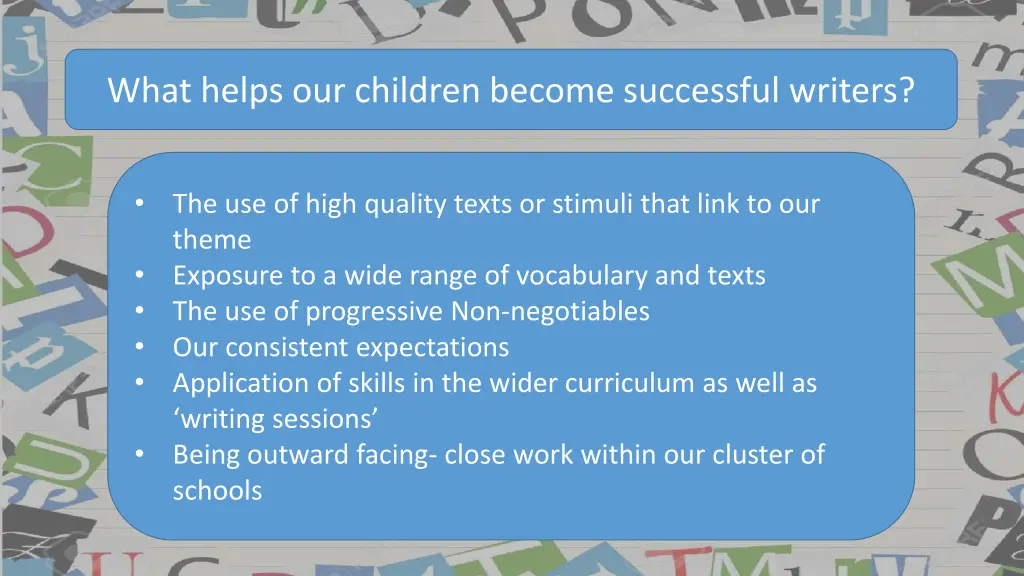 what helps our children become successful writers