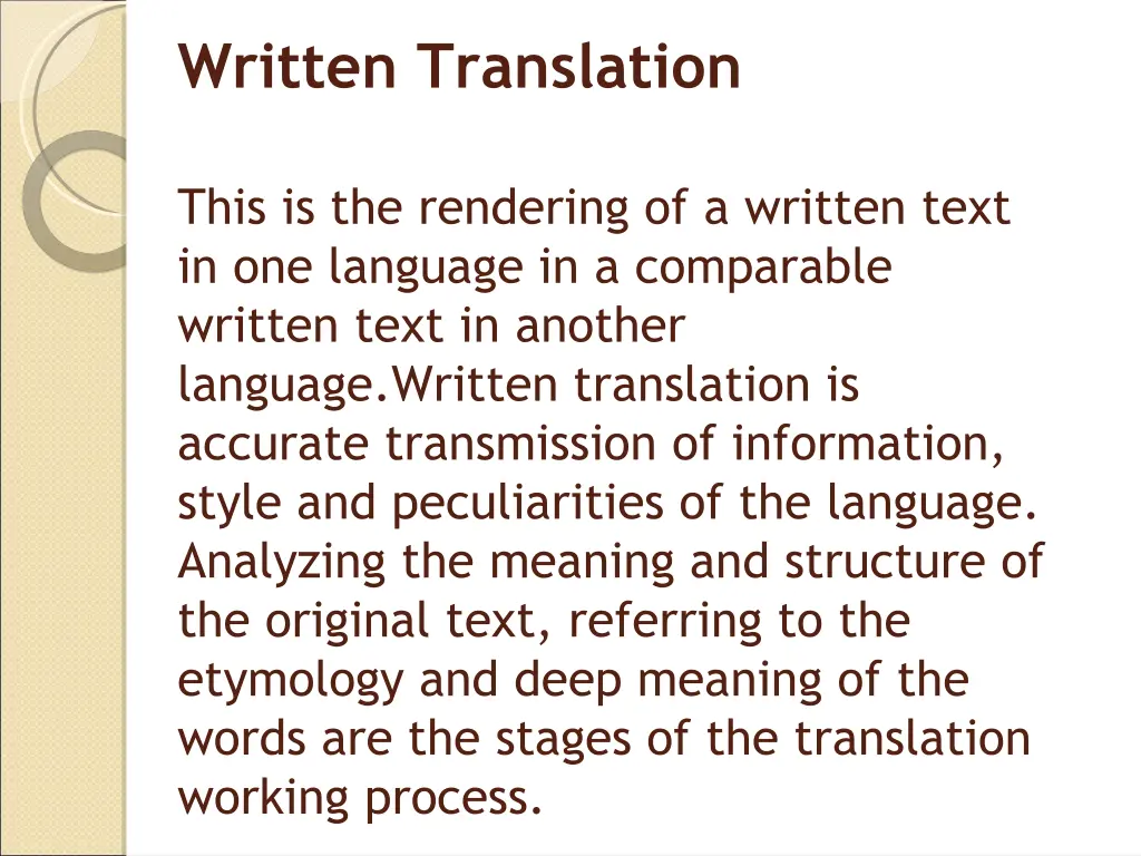 written translation