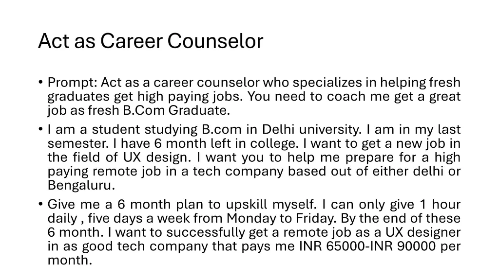 act as career counselor