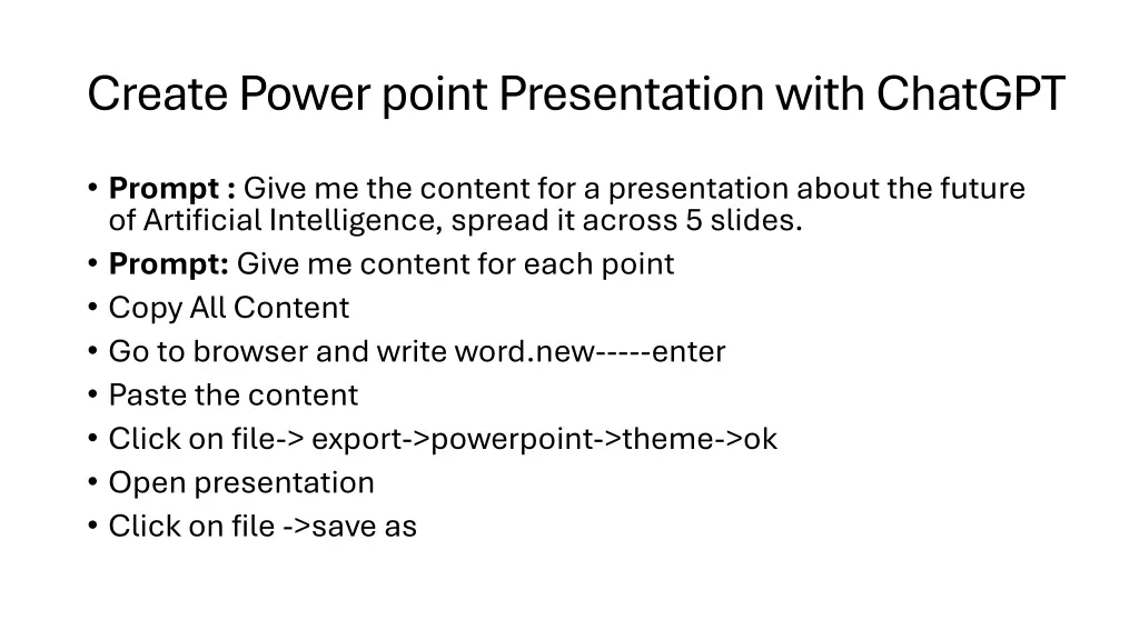 create power point presentation with chatgpt