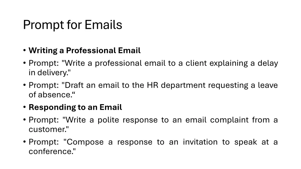 prompt for emails