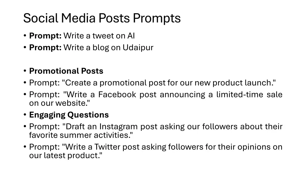 social media posts prompts prompt write a tweet