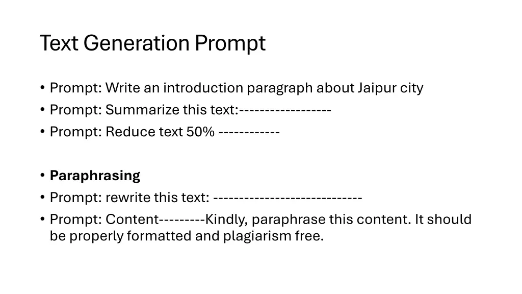 text generation prompt