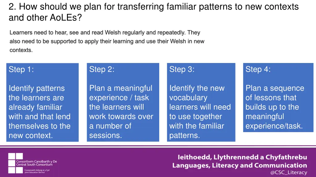 2 how should we plan for transferring familiar 1