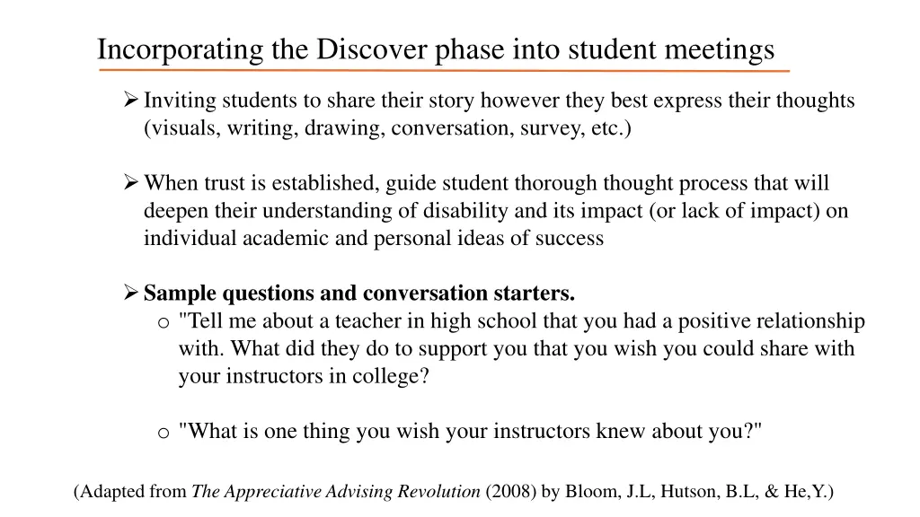 incorporating the discover phase into student