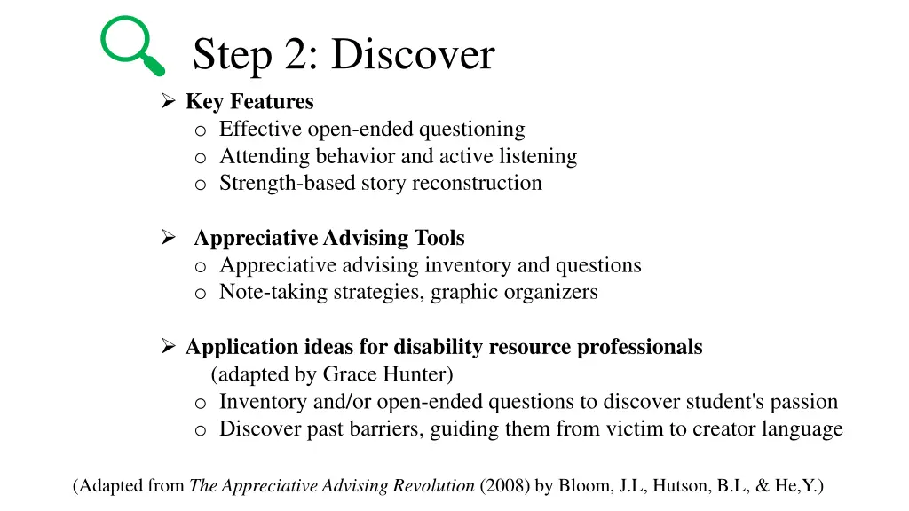 step 2 discover key features o effective open