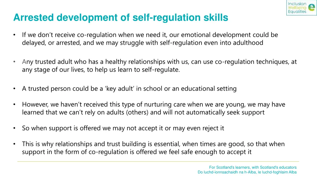 arrested development of self regulation skills