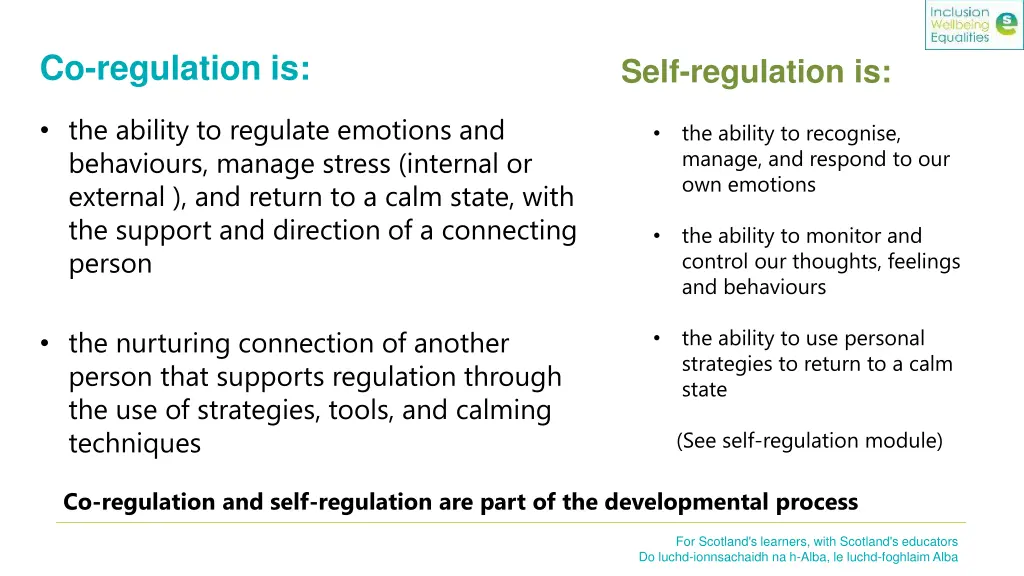 co regulation is the ability to regulate emotions