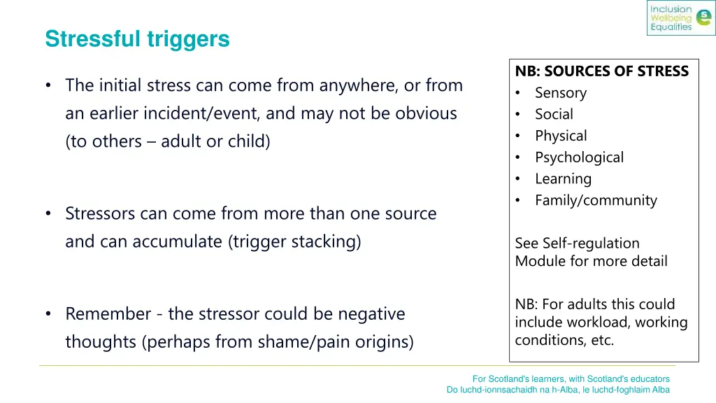 stressful triggers