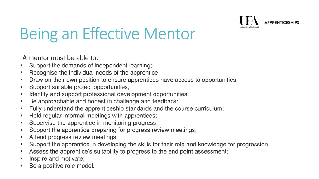 being an effective mentor