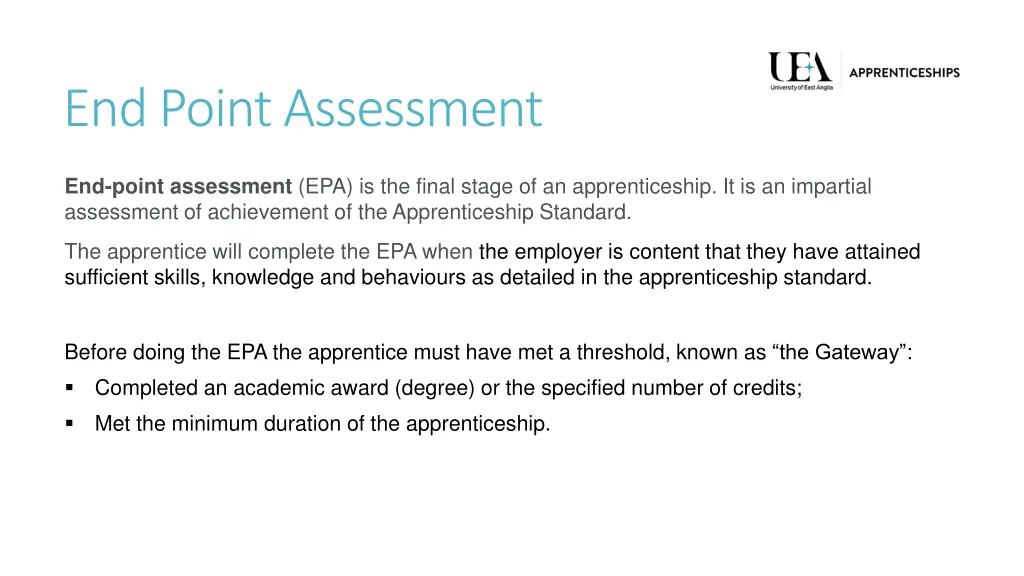 end point assessment