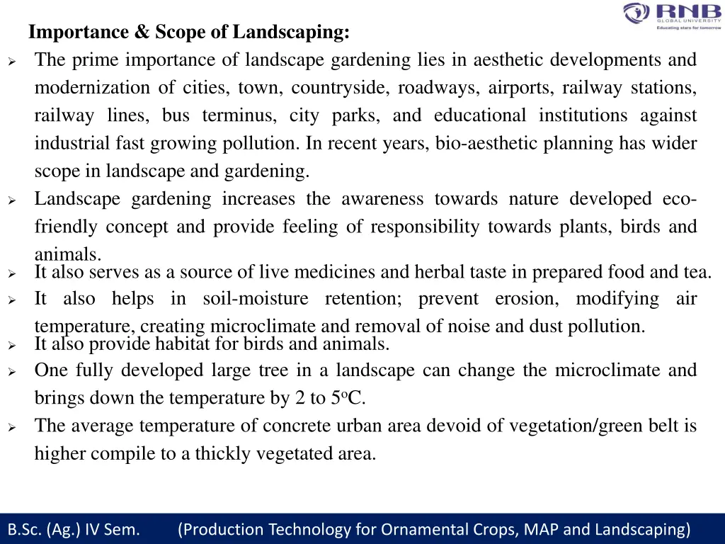 importance scope of landscaping the prime